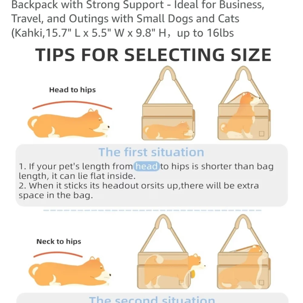 NWT Beige Pet Carrier Tote Bag